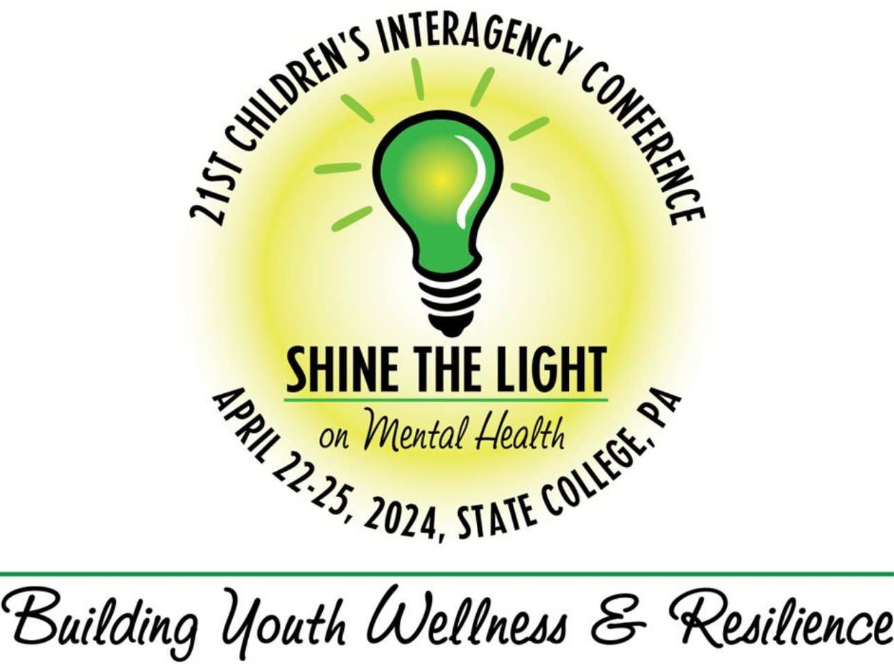 A green lightbulb logo for the 21st Children's Interagency Conference